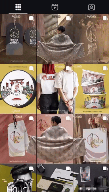 Contoh pengelolaan feed Instagram untuk brand fashion dengan tema yang konsisten